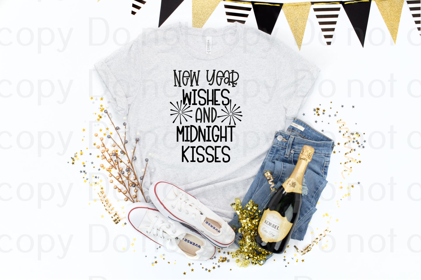 01-12 New Year Wishes And Midnight Kisses Completed Tee