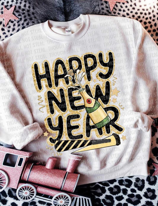 01-42 B Happy New Year - Disco Sequins tee