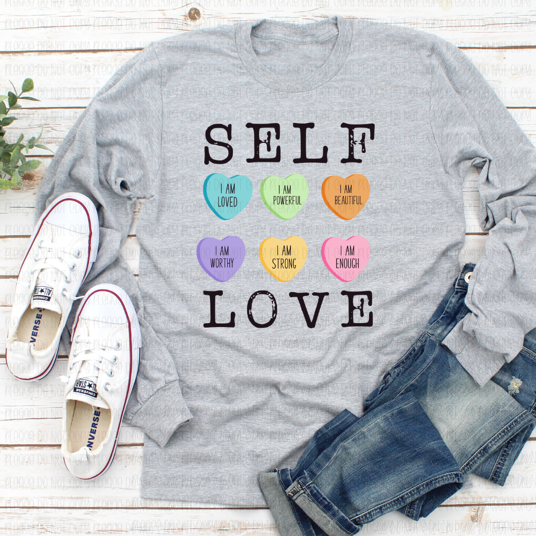 02-10 Self Love Candy Hearts Completed Tee