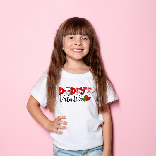 02-387 Daddy's Valentine Hand Drawn Completed Tee