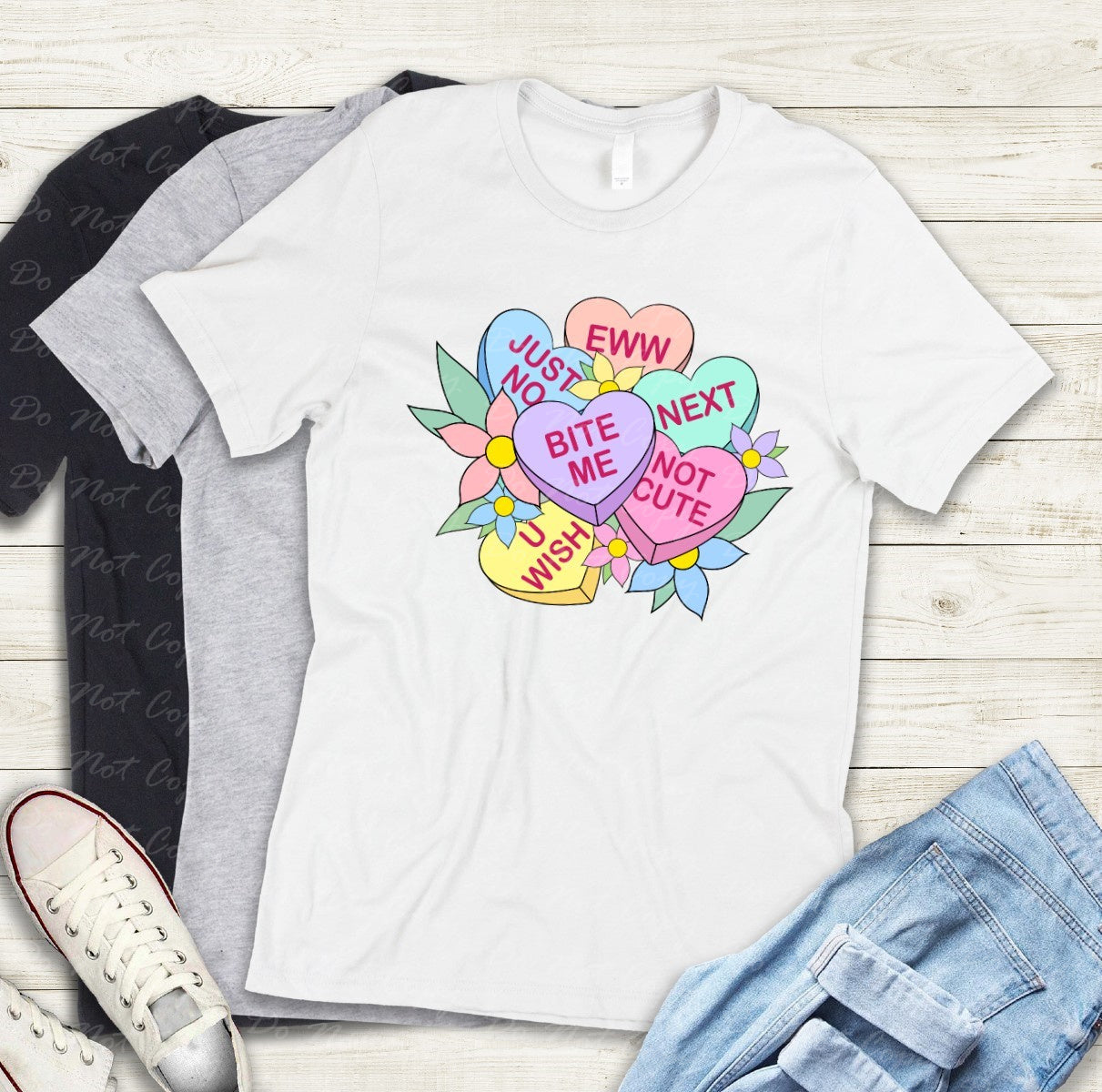02-408 Anti Valentines hearts tee