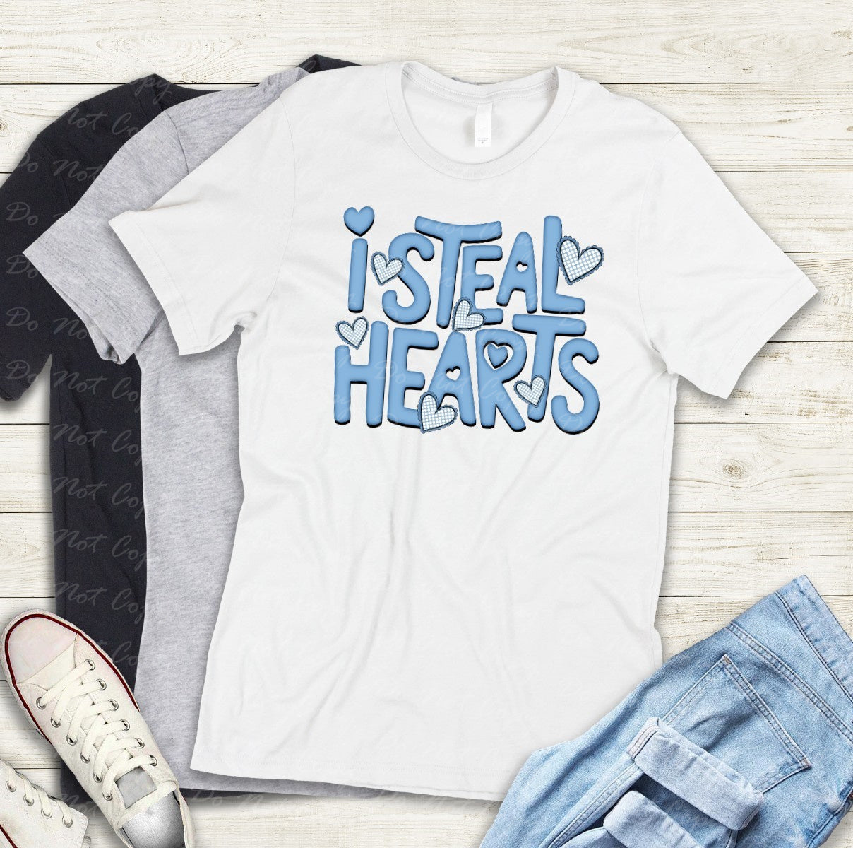 02-410 A Blue - I Steal Hearts tee