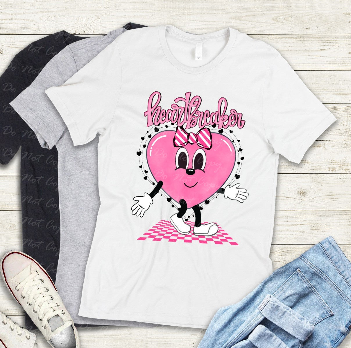 02-416 B Heartbreaker - Pink tee