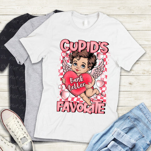 02-422 D Cupid's Favorite Bank Teller tee