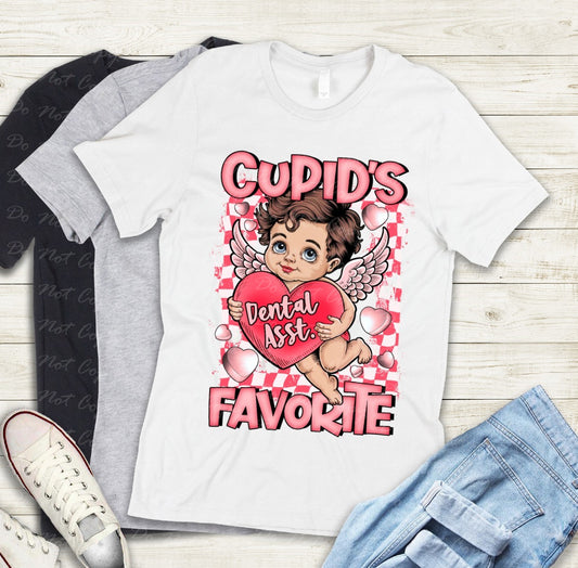 02-422 H Cupid's Favorite Dental Assistant tee
