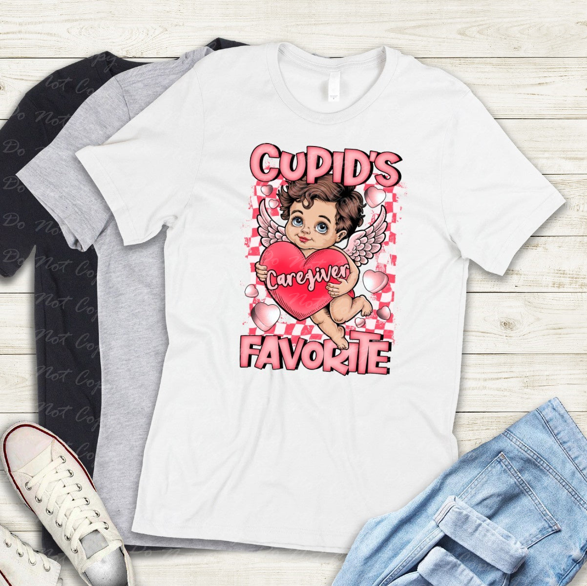 02-422 O Cupid's Favorite Caregiver tee