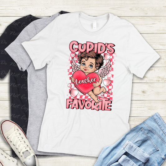 02-422 YY Cupid's Favorite Teacher tee