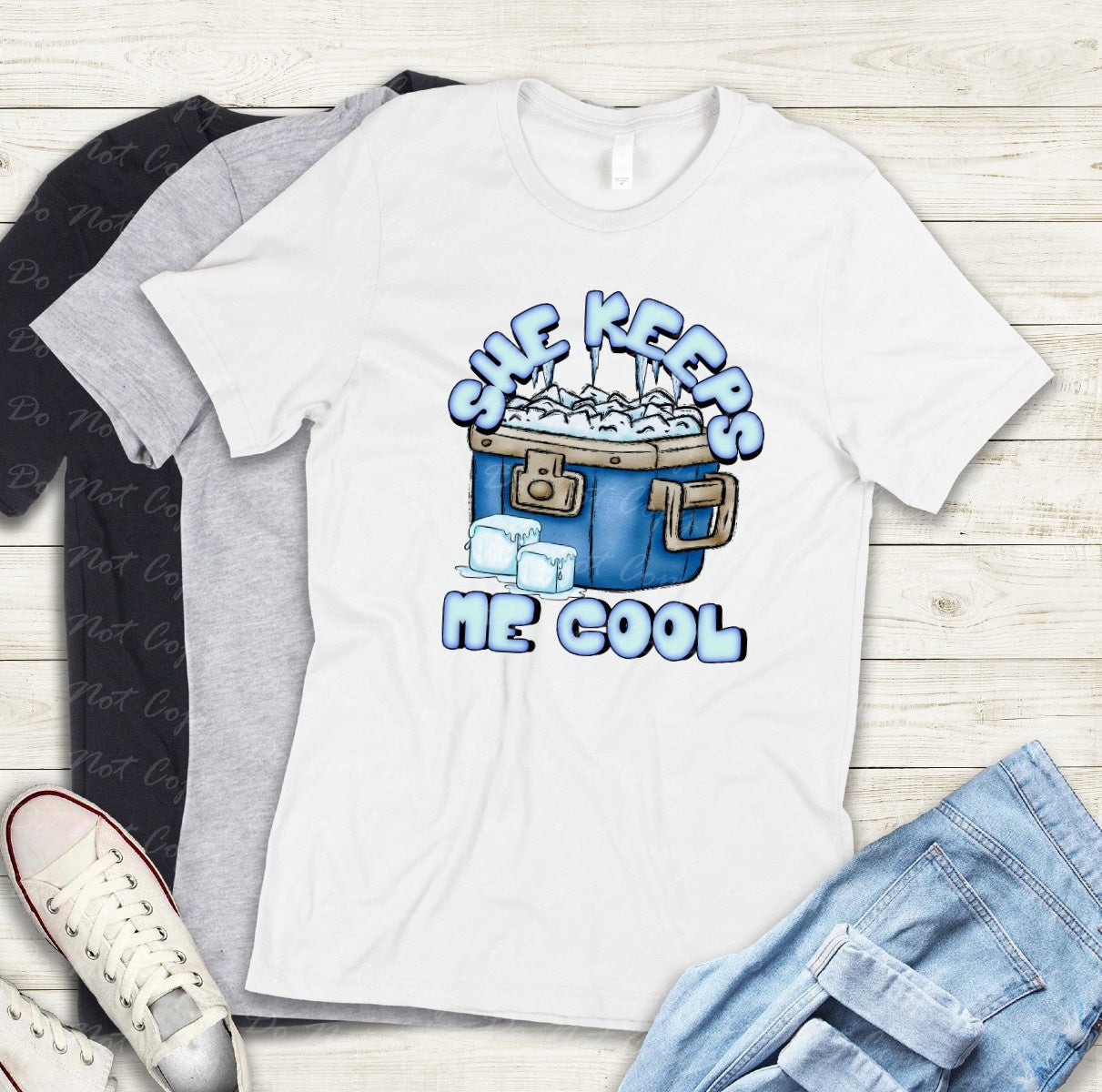 02-436 B She Keeps Me Cool tee