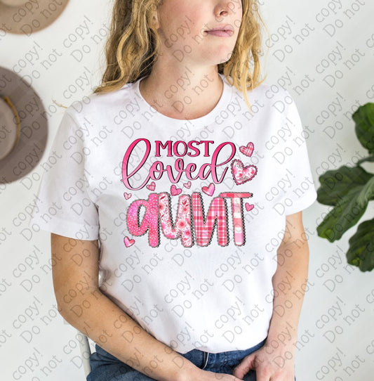 02-447 Q Most Loved Aunt tees