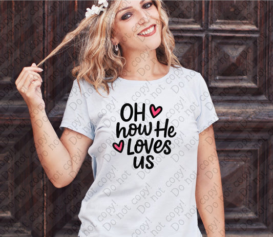 02-455 A Black - Oh How He Loves Us tees