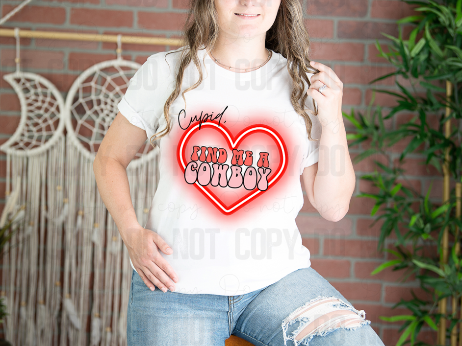 02-58 cupid find me a cowboy tee