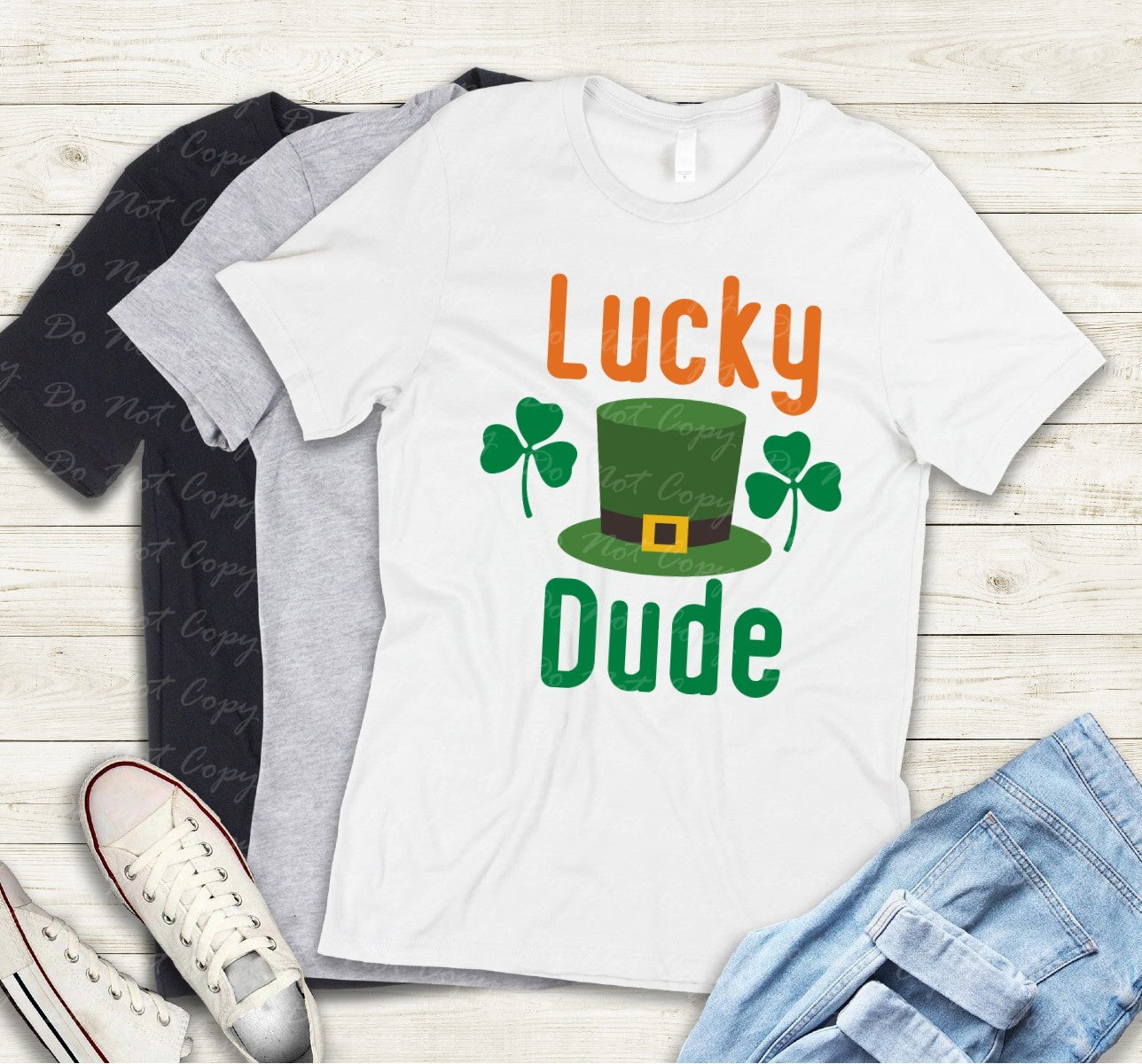 03-100 Lucky Dude with Hat tee