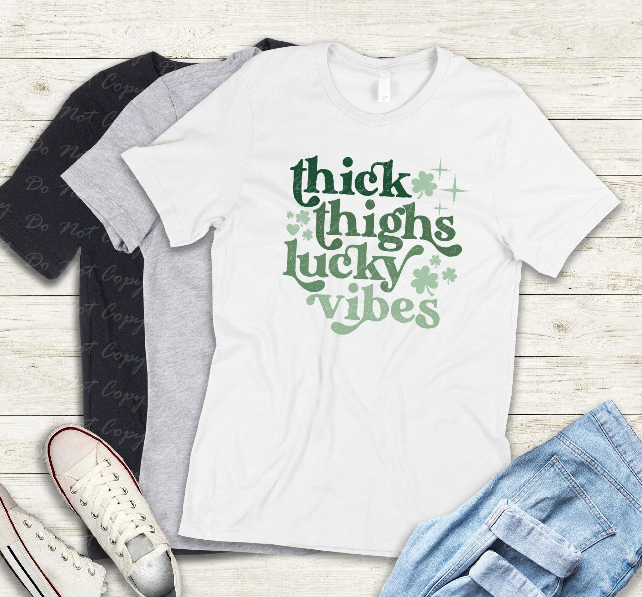 03-107 Thick Thighs Lucky Vibes tee