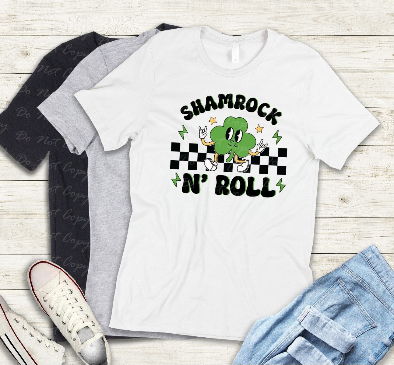 03-123 Shamrock N Roll tee
