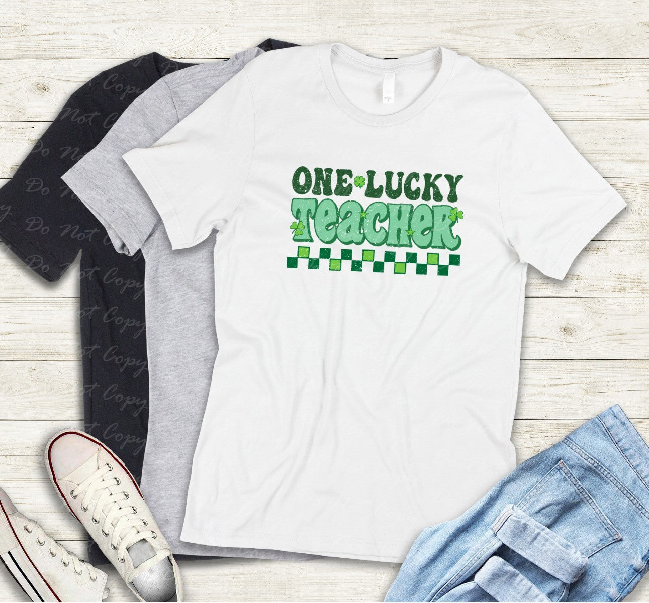 03-124 One Lucky Teacher tee