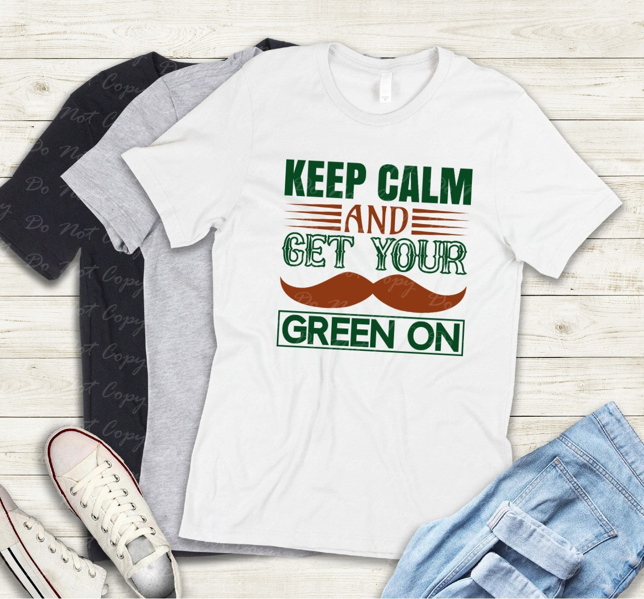 03-127 Keep Calm and Get Your Green On tee