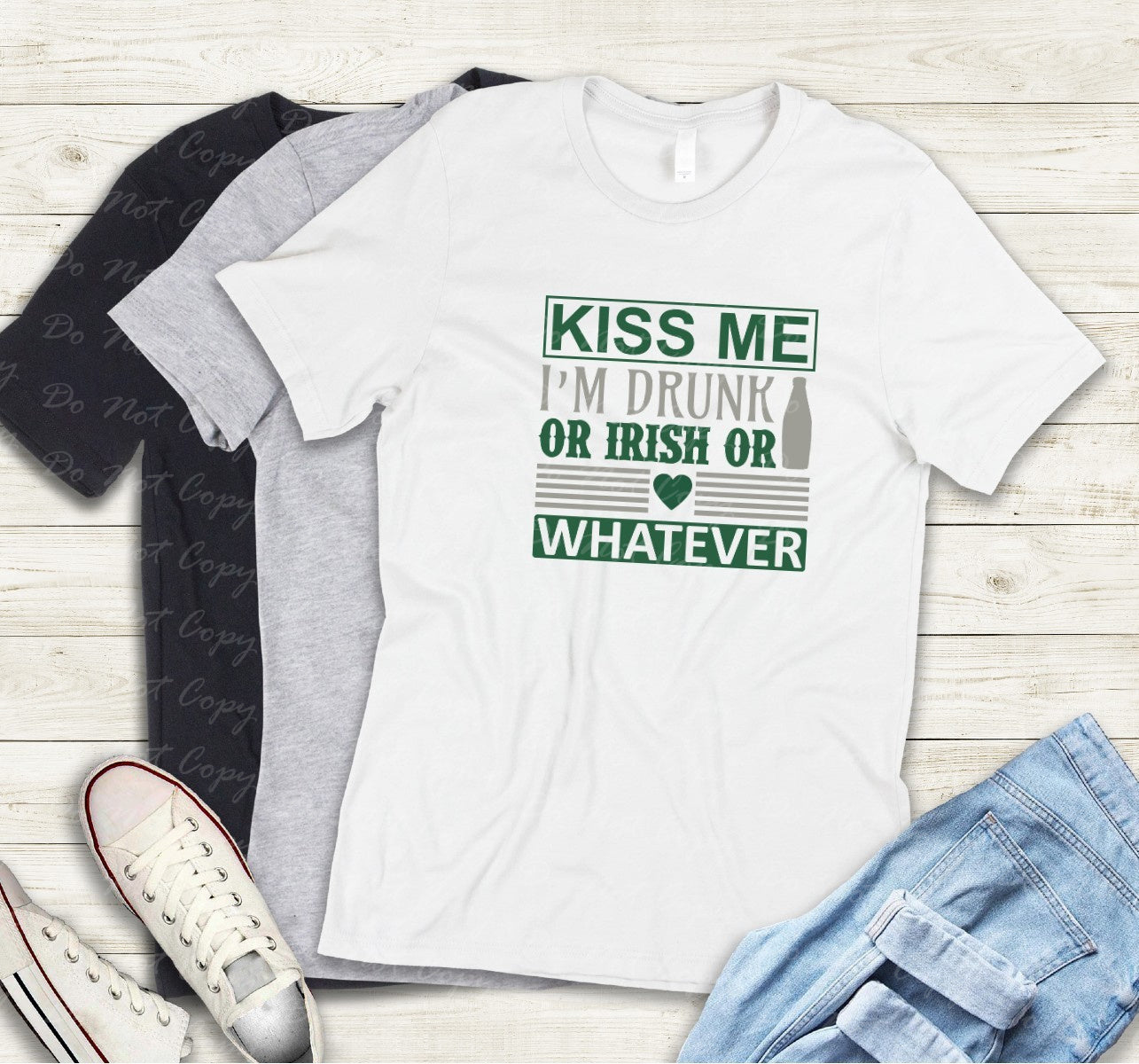 03-130 Kiss Me I'm Drunk or Irish or Whatever tee