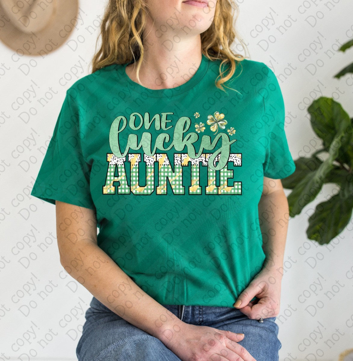 03-166 C One Lucky Auntie tee