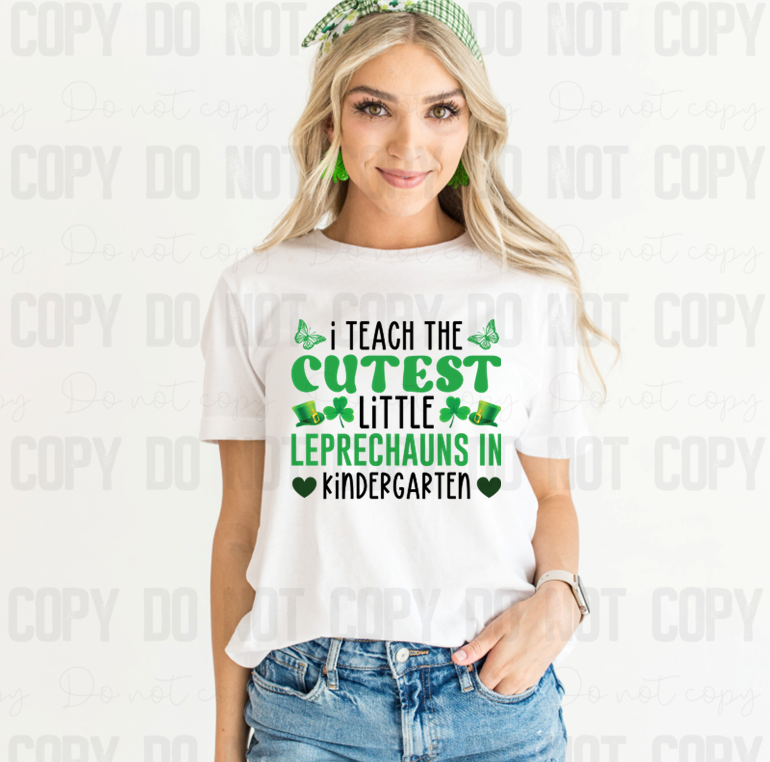 03-177 I Teach the Cutest Little Leprechauns in Kindergarten tee