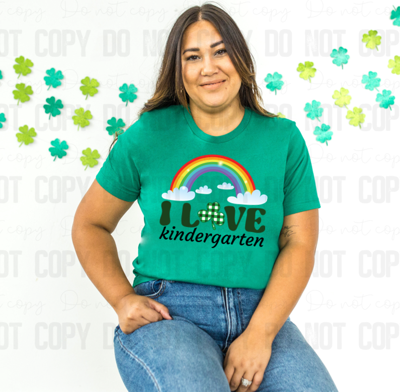 03-181 I love Kindergarten with Shamrock tee