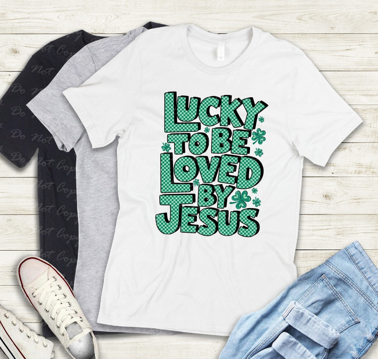 03-48 Lucky To Be Loved By Jesus tee