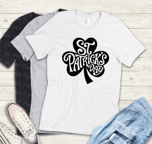 03-51 A Black - St. Patricks Day Shamrock tee