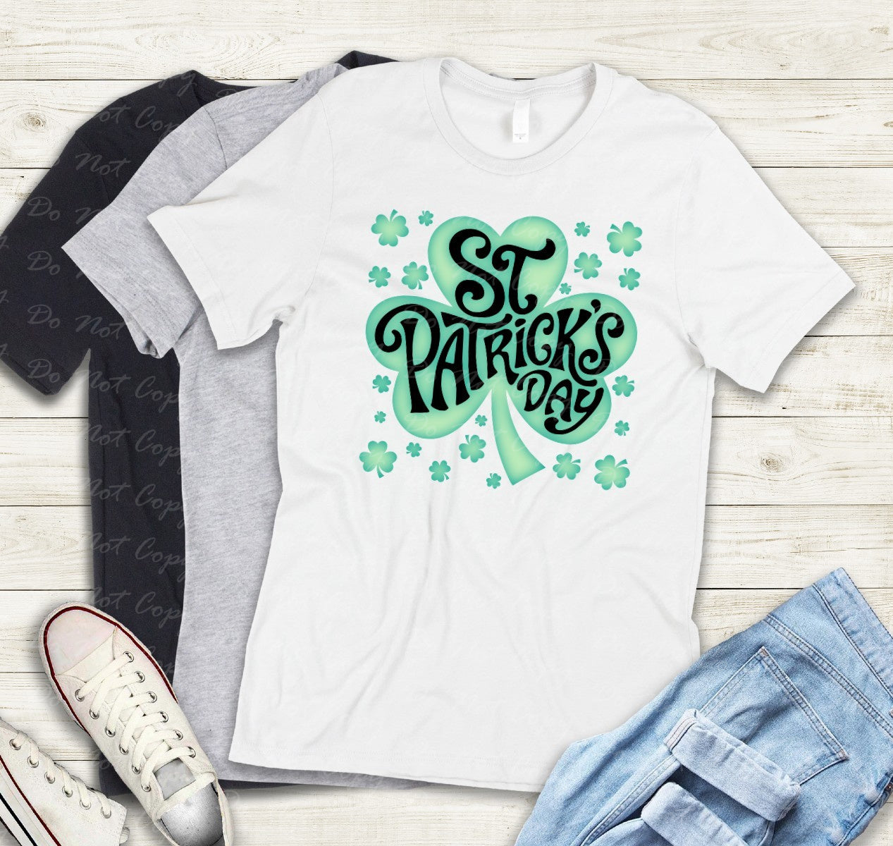 03-51 B Colored - St. Patrick's Day Shamrock tee