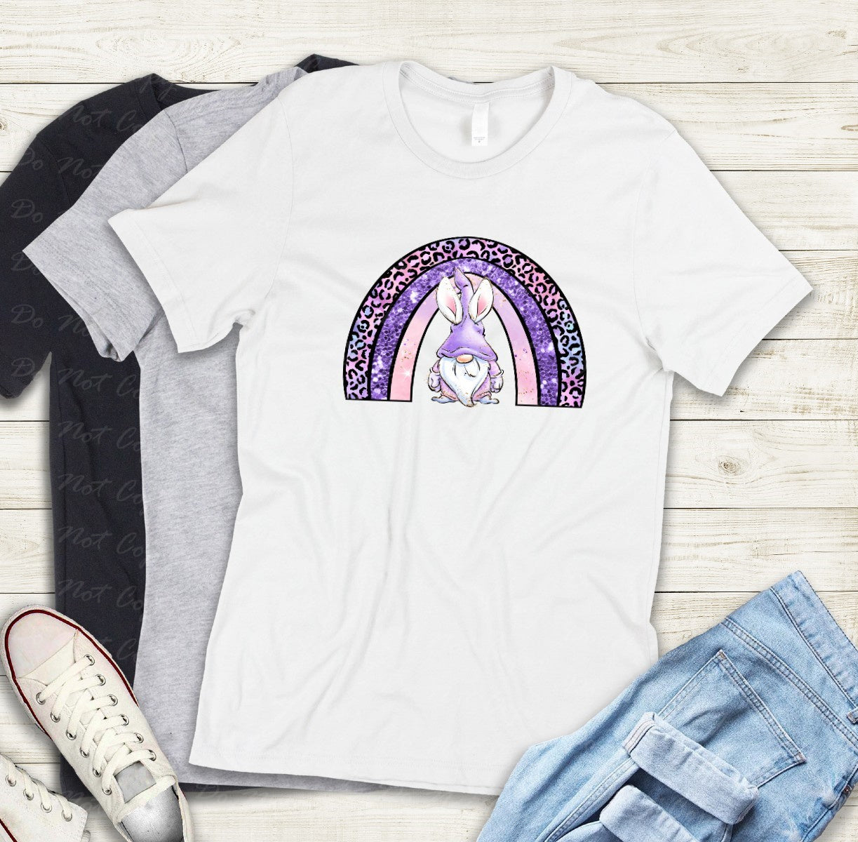 04-01 Rainbow Gnome Bunny Tee