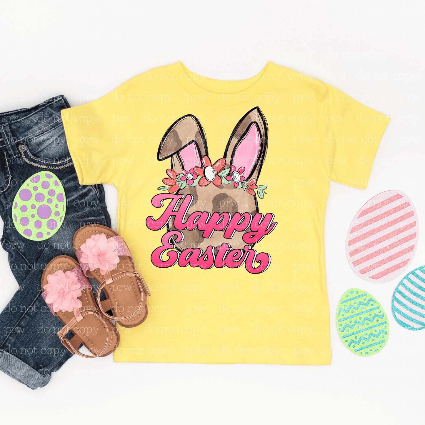 04-04 Cheetah Bunny Happy Easter Tee