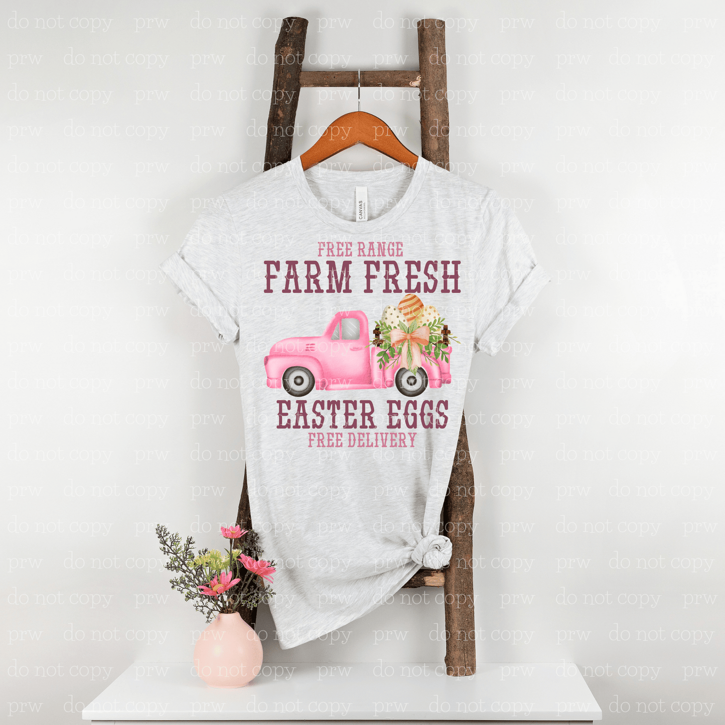 04-22 Farm Fresh Easter Eggs Pink Tee