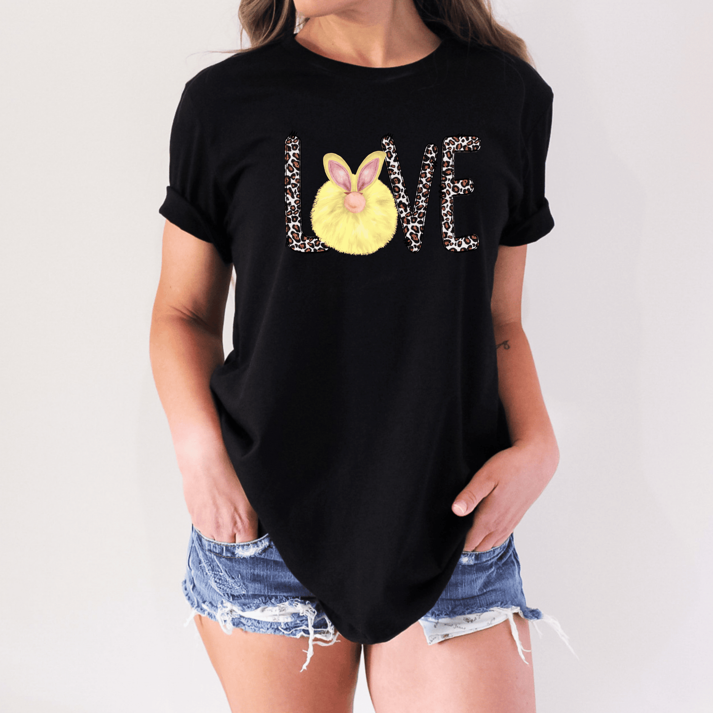 04-33 Love Gnome Bunny Yellow Fluff Completed Tee