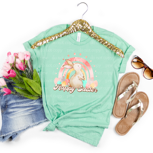 04-38 Happy Easter Watercolor Bunny Tee