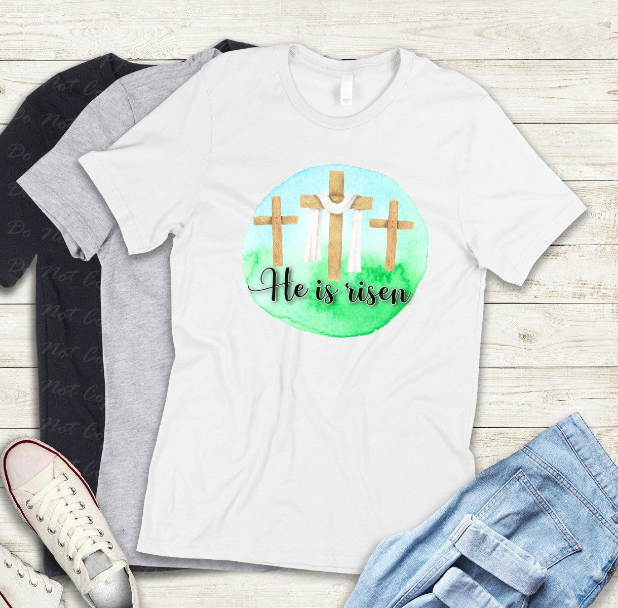 04-43 He Is Risen Tee