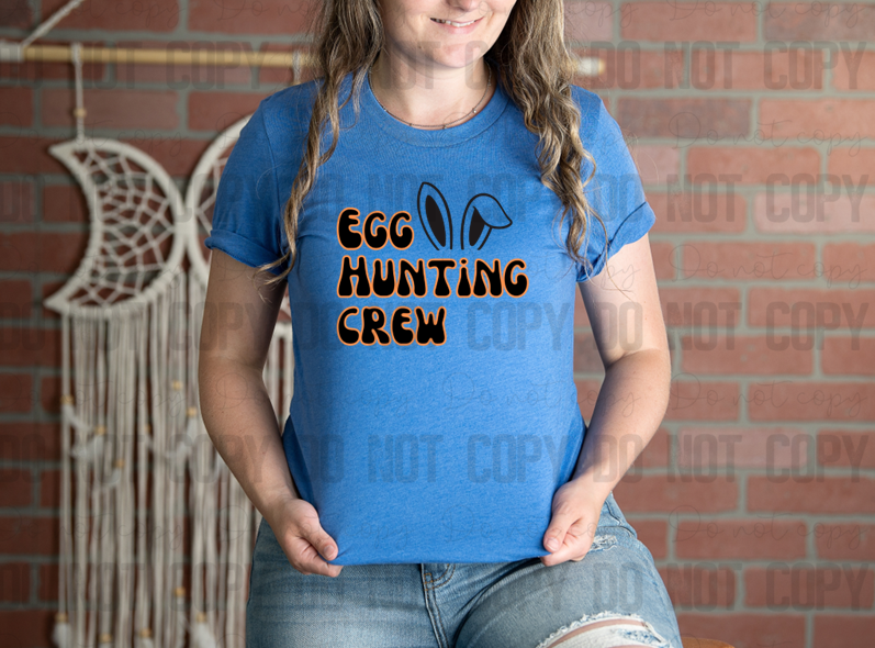 04-60 Egg Hunting Crew Orange Black Completed Tee