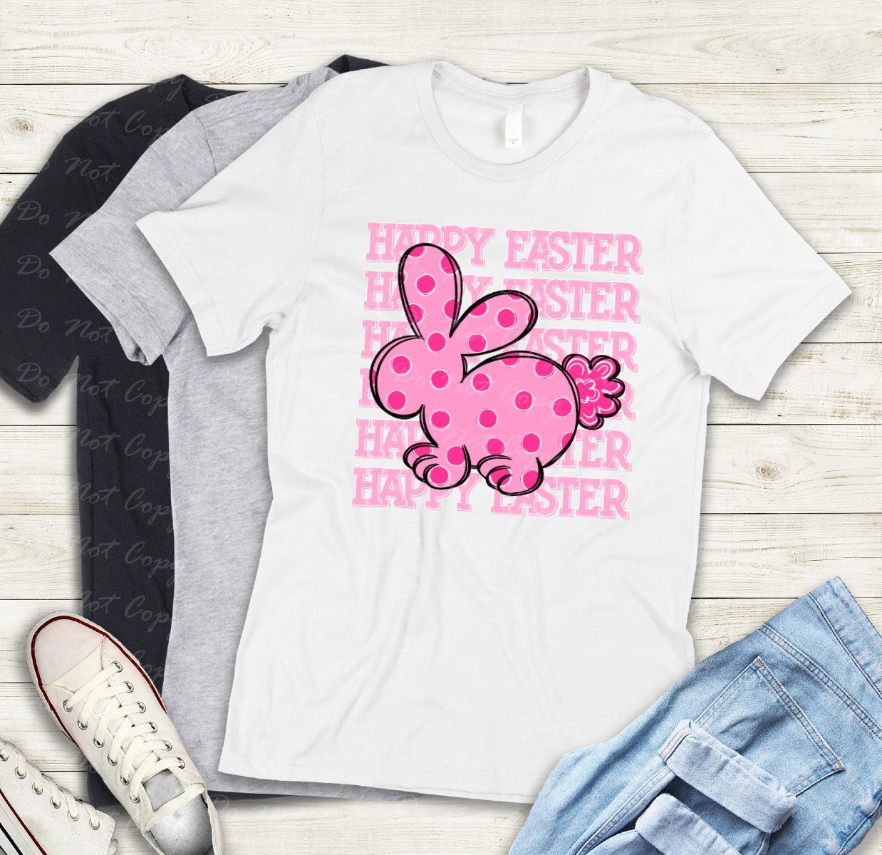 04-84 B Pink - Happy Easter tee