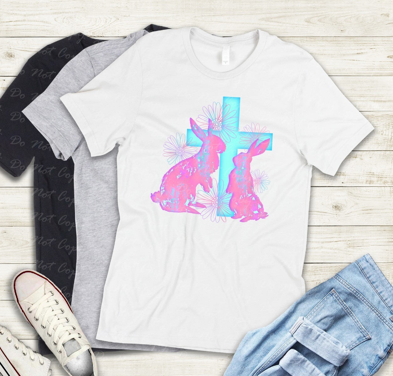 04-85 Pastel Easter Silhouette tee