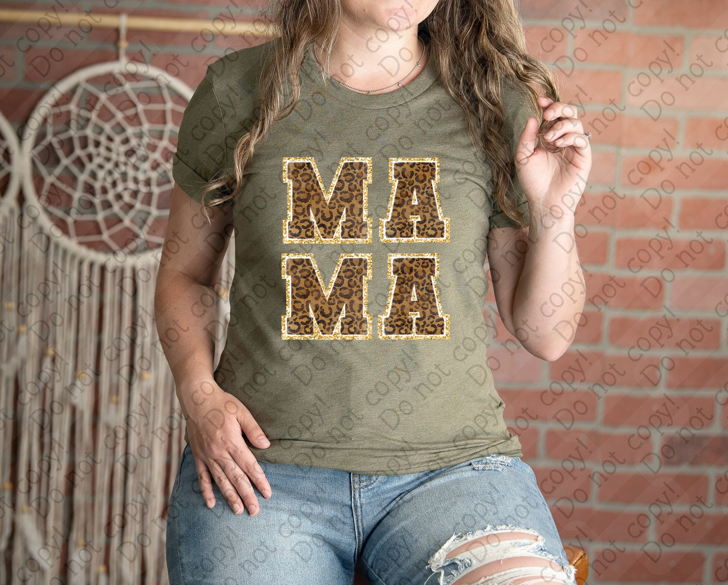05-112 Ma Ma Stacked Cheetah Print Tee