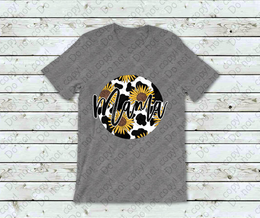 05-114 Mama Cheetah Circle Daisies tee