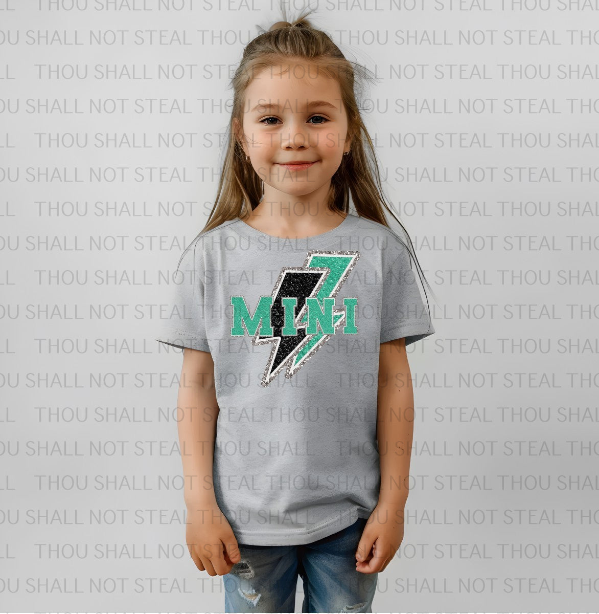 05-122 Mama or Mini with Green and Black Lightning Bolt tee