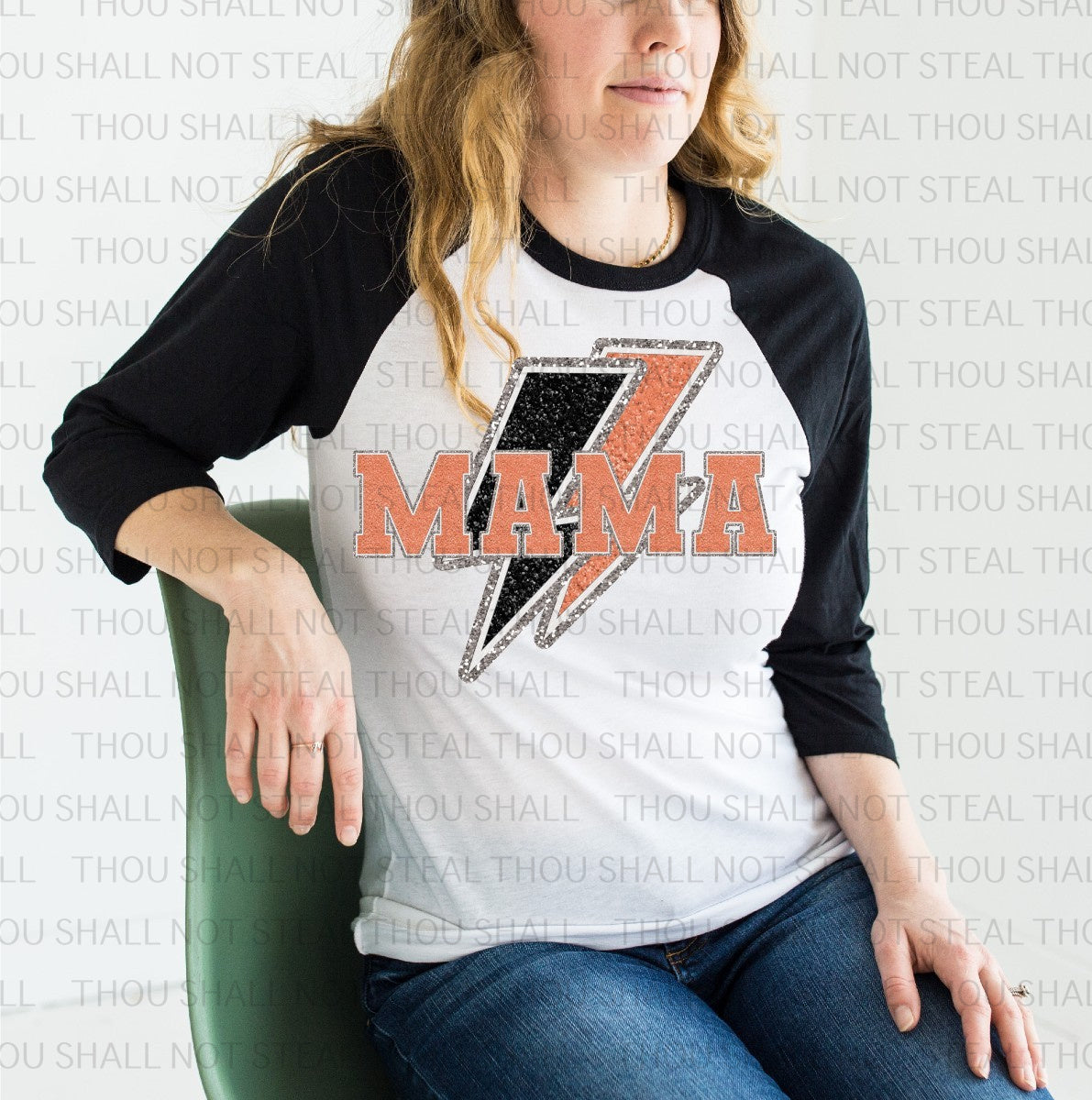 05-129 Mama or Mini with Two Lightning Bolts tee