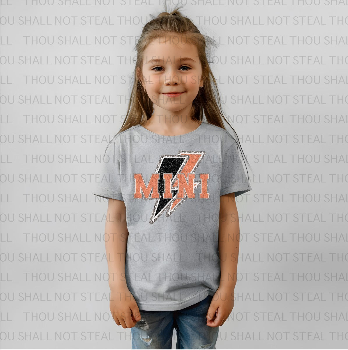 05-129 Mama or Mini with Two Lightning Bolts tee