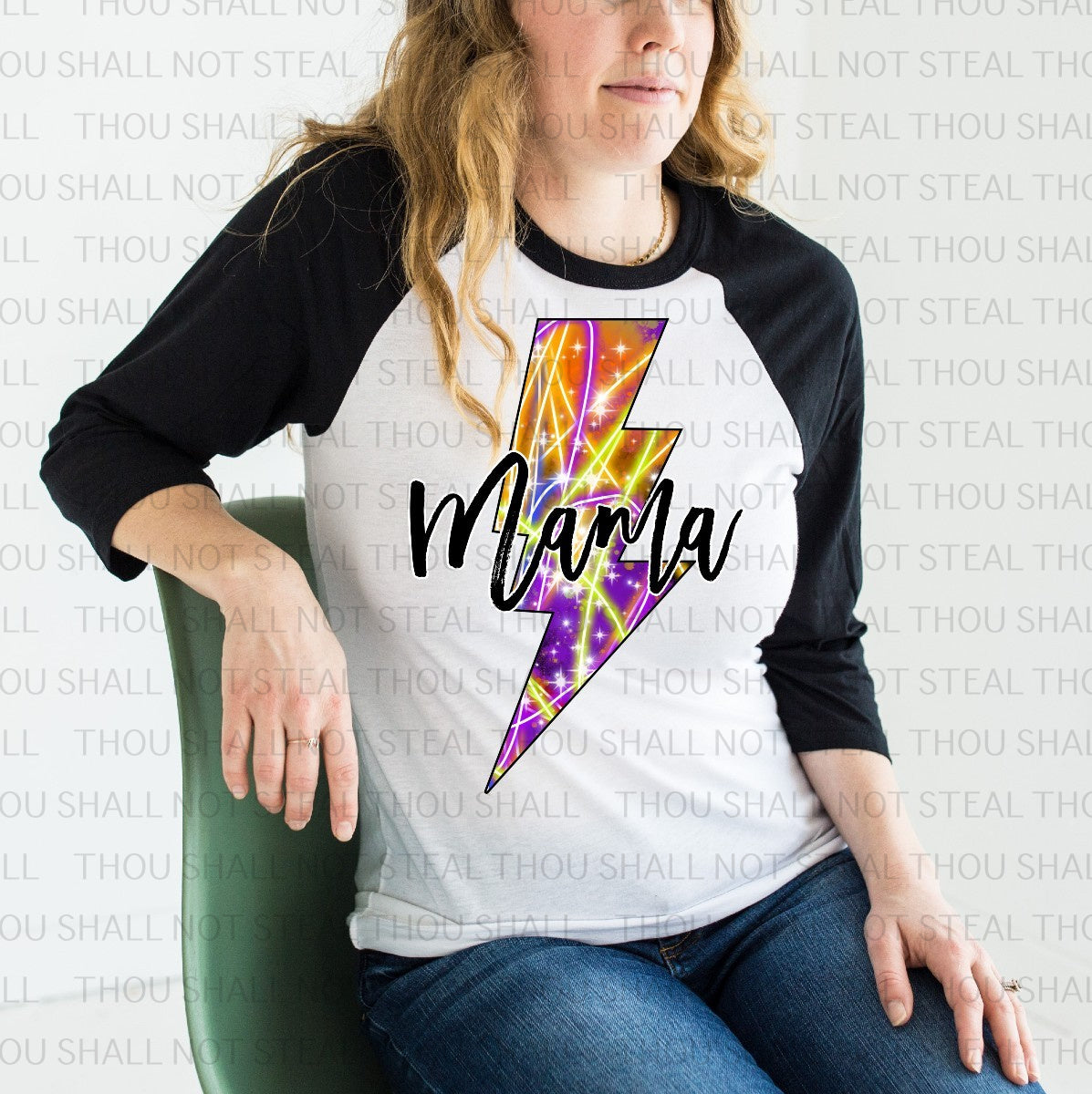 05-130 Mama or Mini Flashy Lightning Bolt tee