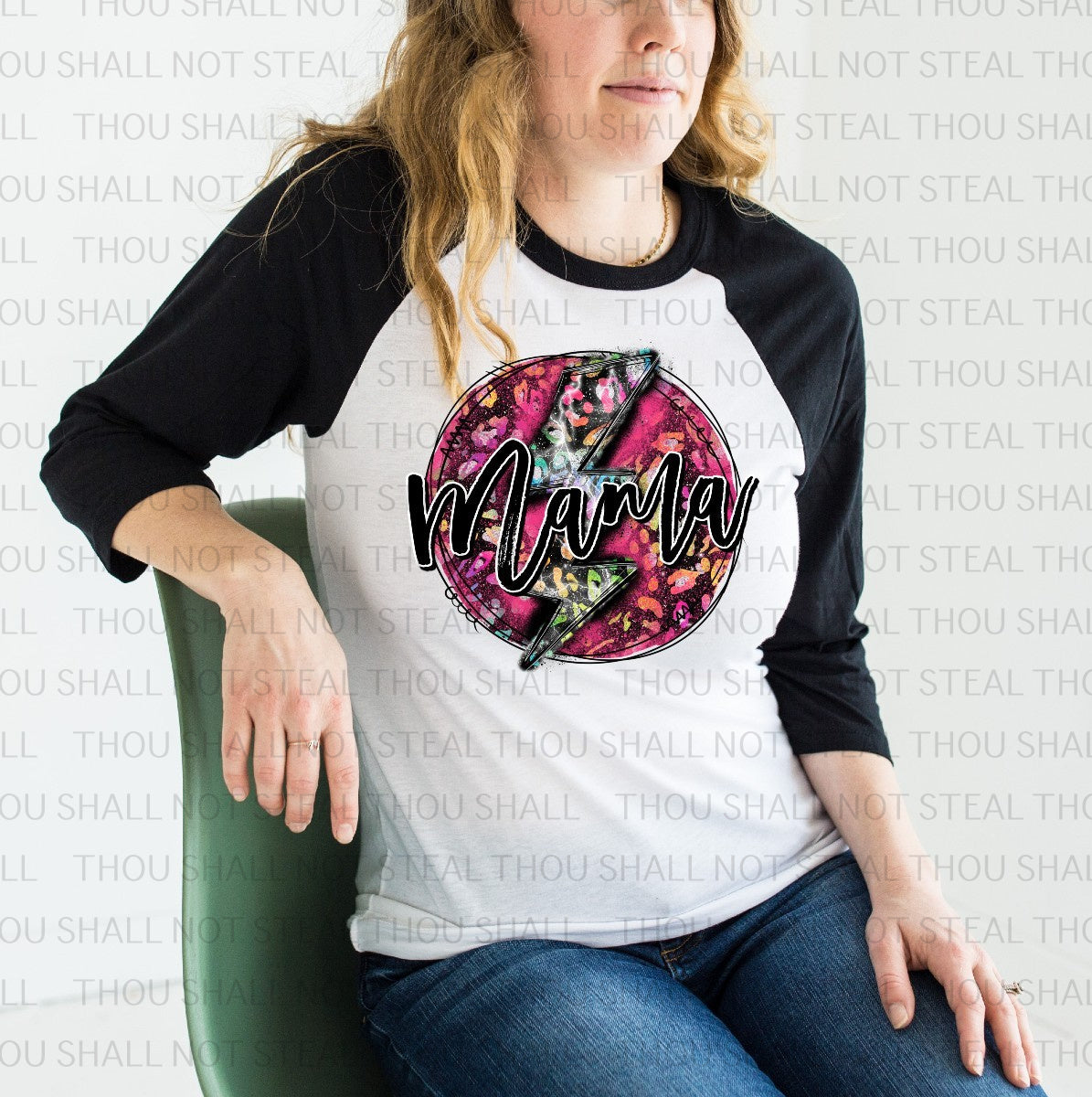 05-131 Mama or Mini with Glitter Color Circle (Choose One) tee