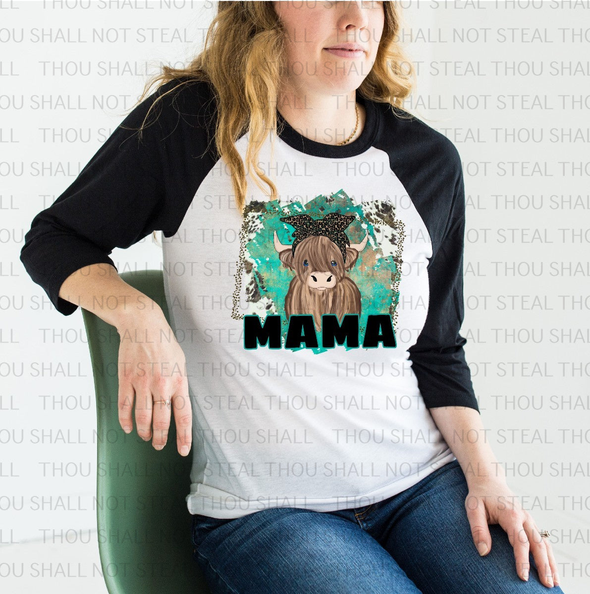 05-132 Mama or Mini with Baby Cow tee