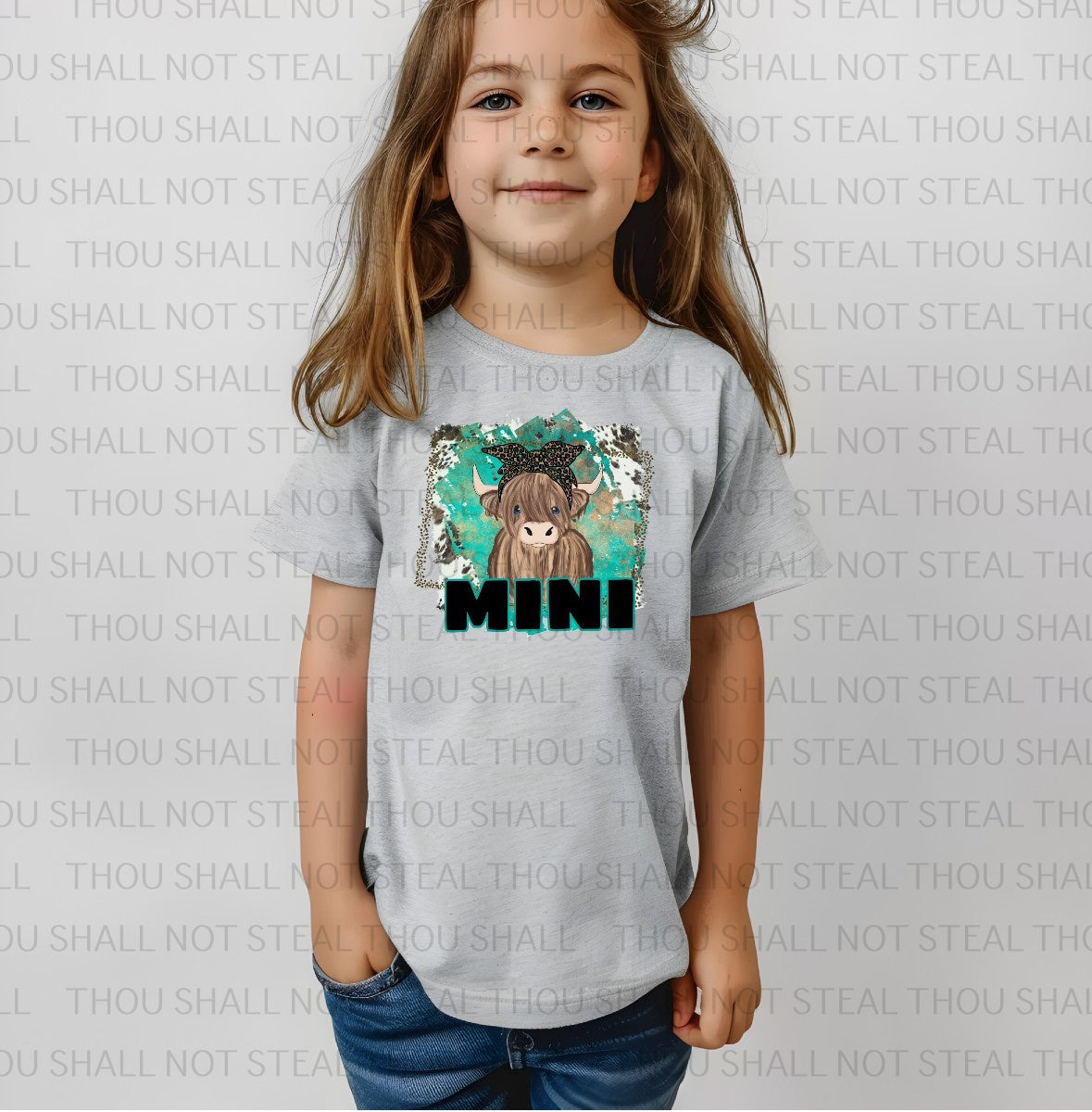 05-132 Mama or Mini with Baby Cow tee