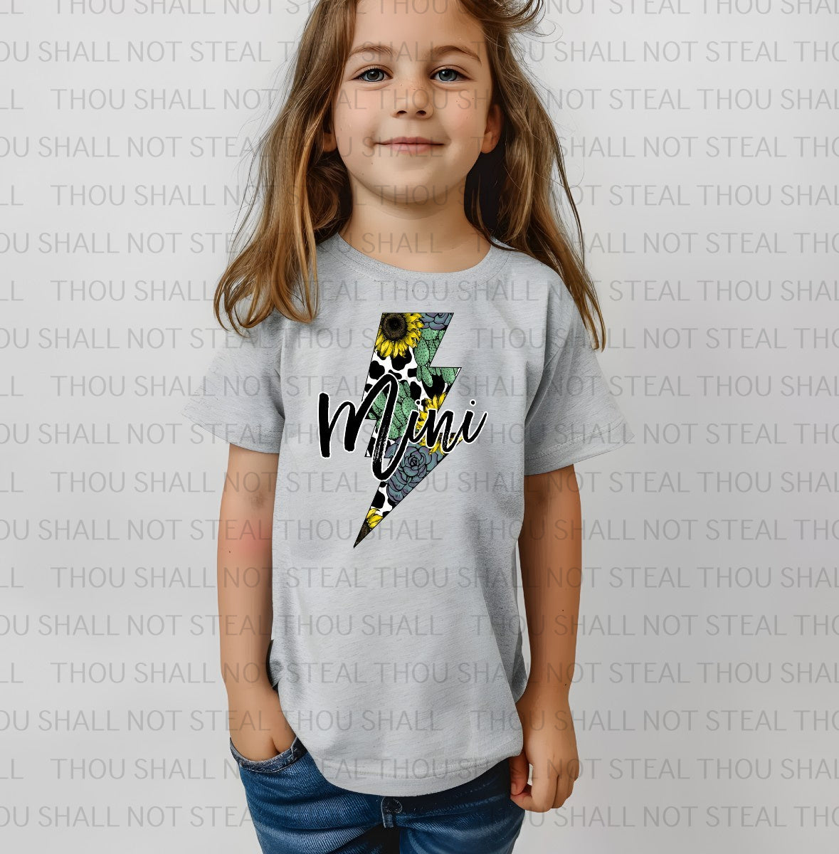 05-133 Mama or Mini with Sunflowers and Cow Print tee