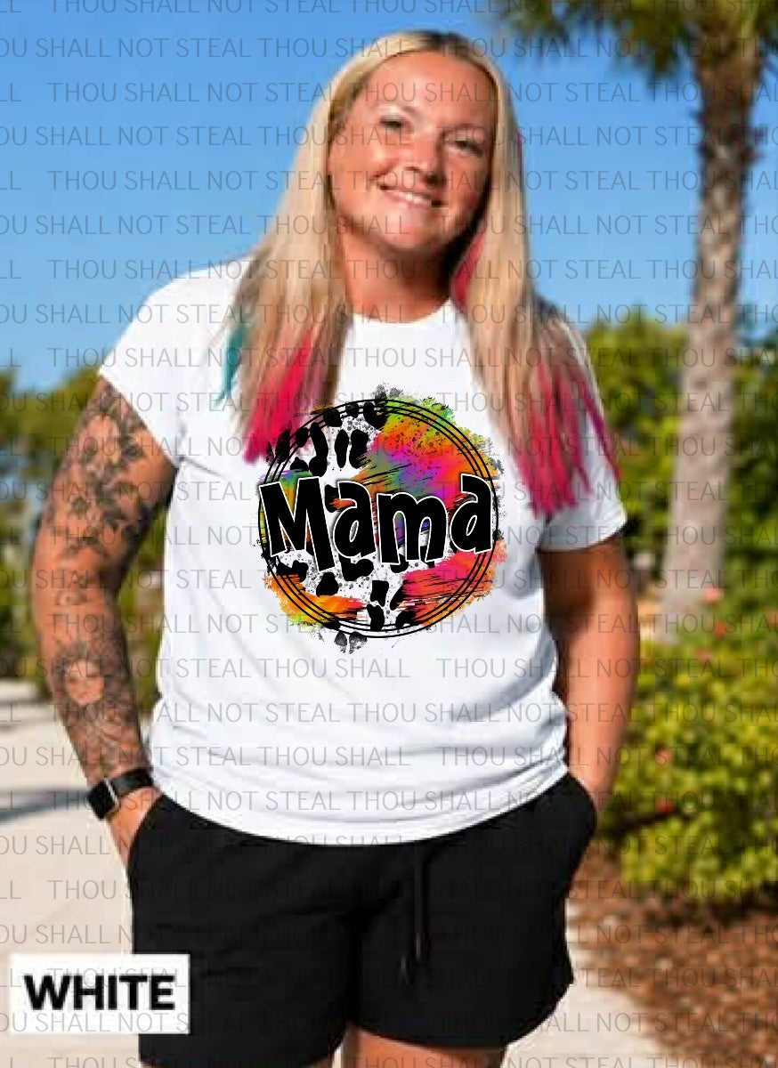 05-135 Mama Bright Colored Circle tee