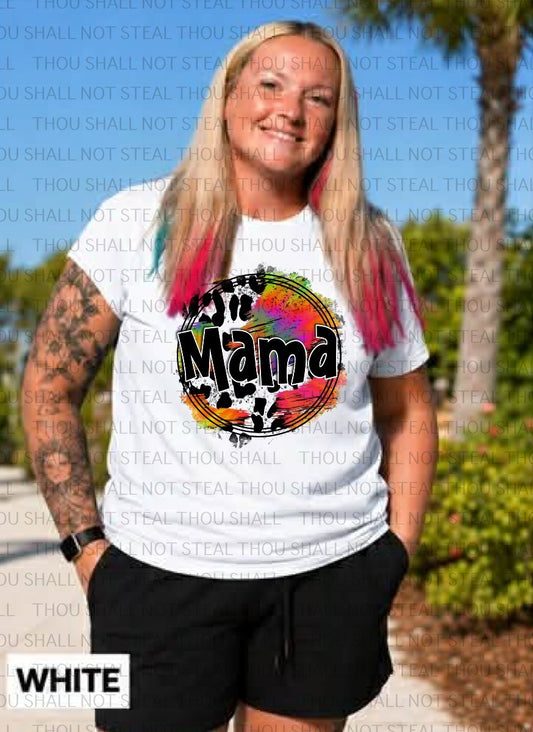 05-135 Mama Bright Colored Circle tee