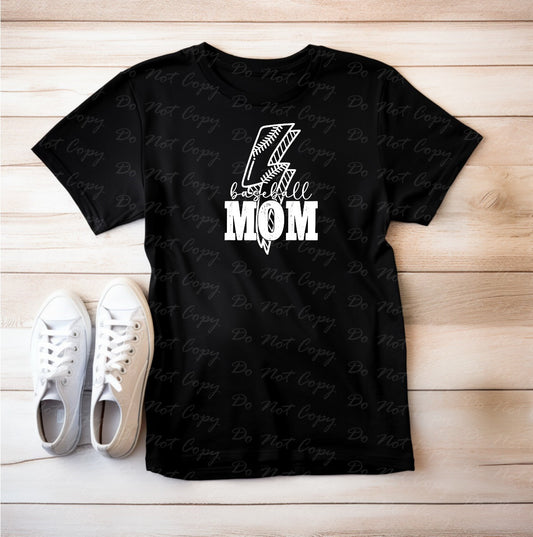 05-15 Baseball Mom Lightning White Tee