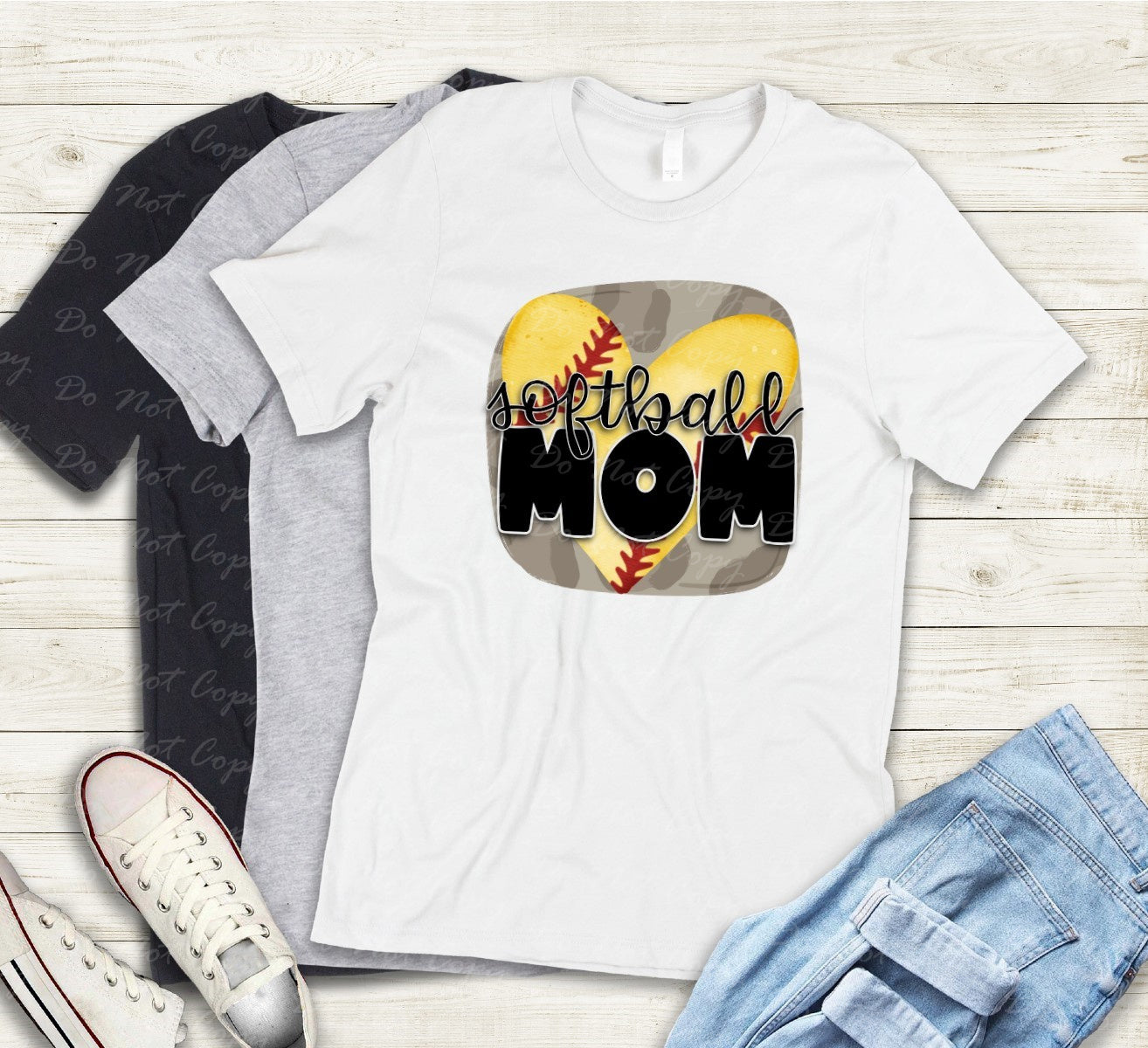 05-18 Softball Mom Square Heart Tee